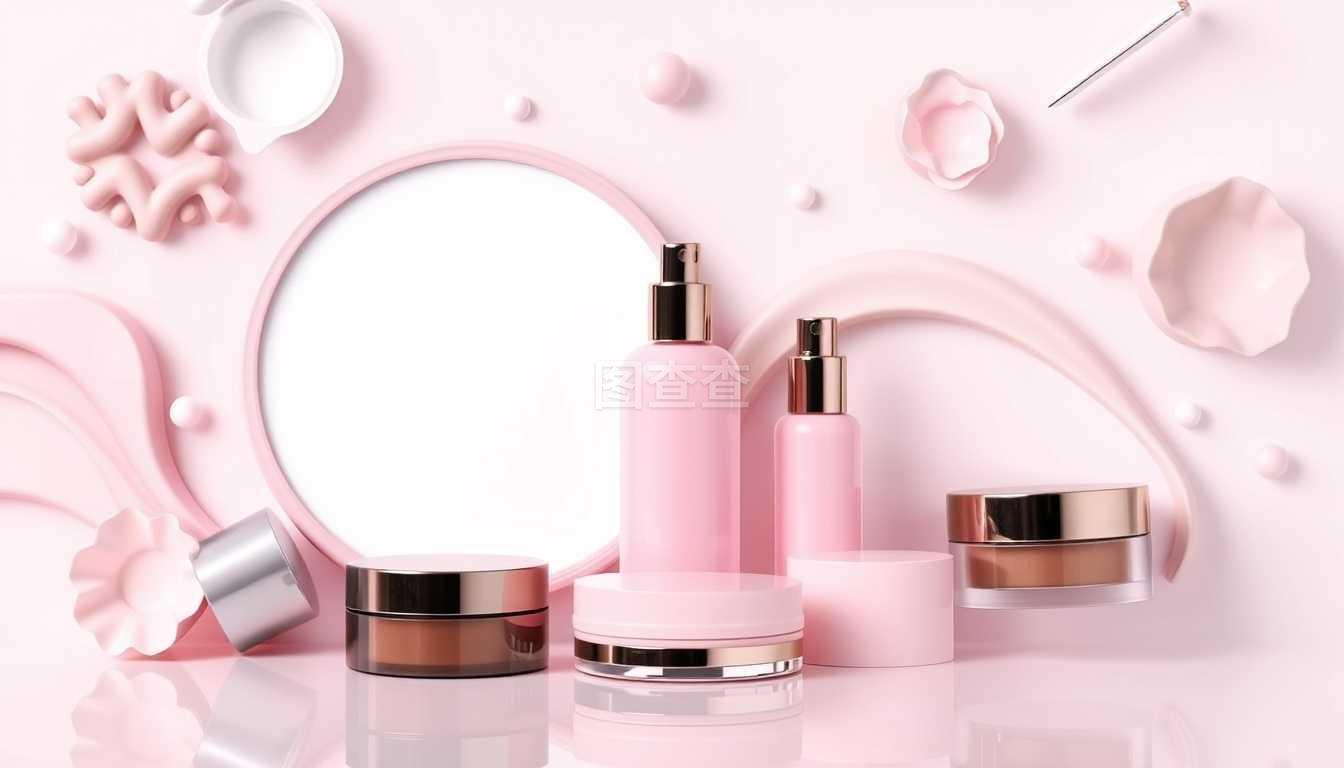 光影交織的魅影 3D寫實矢量化妝品廣告模板設(shè)計